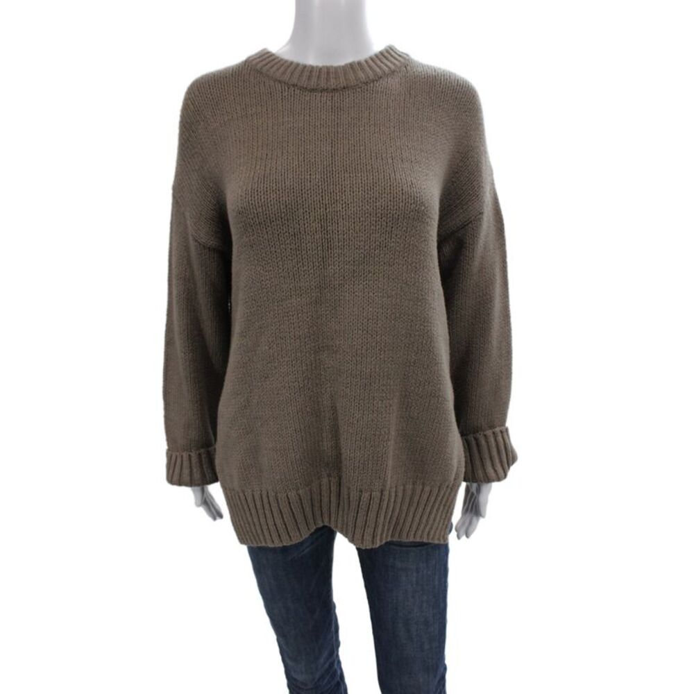 Jenni Kayne Unisex Pullover Sweater Brown Crew Neck Long Sleeve Size S